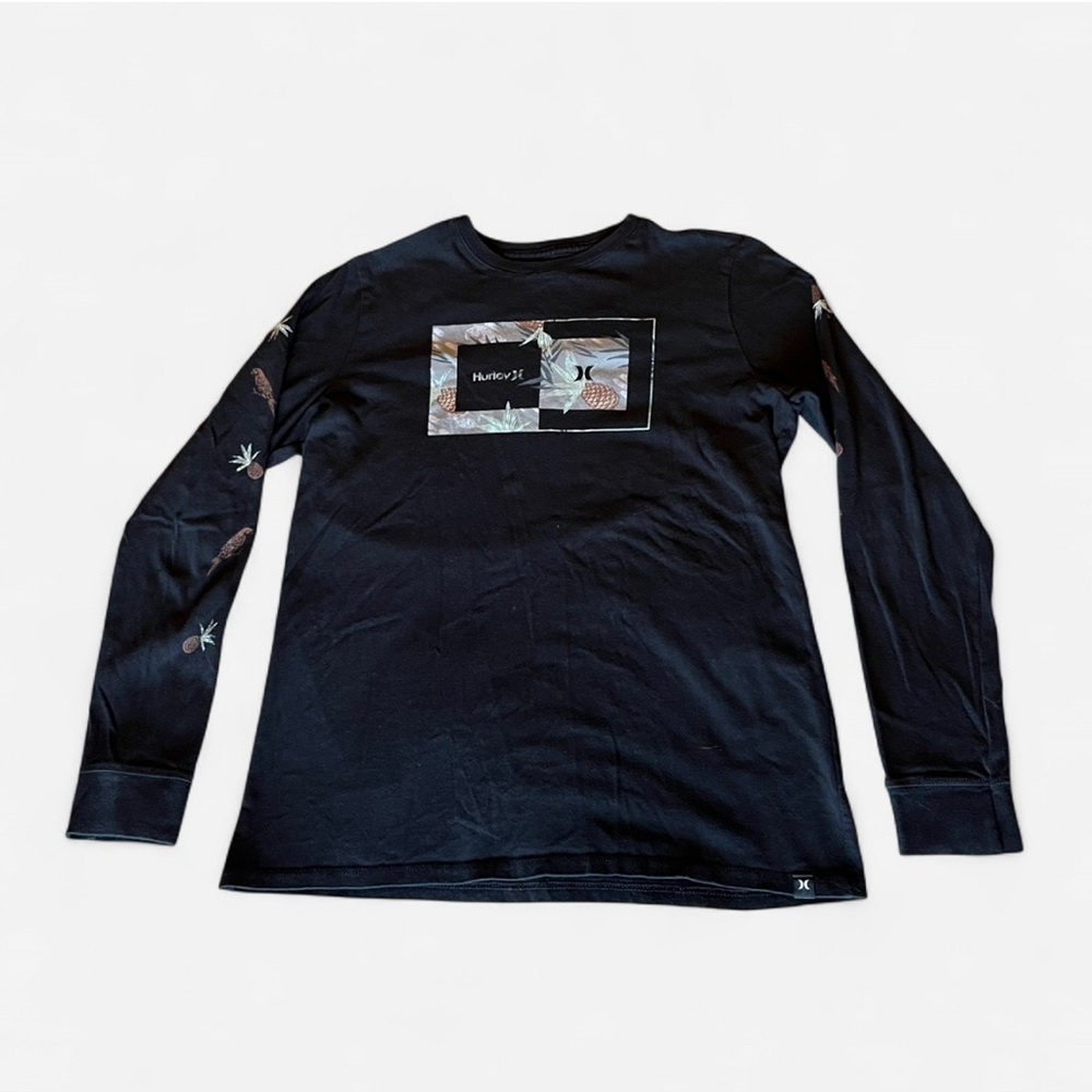 Hurley long sleeve tee Floral print on Front and sleeves kids